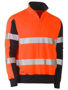 Picture of Bisley Taped Two Tone Hi Vis Contrast Stretchy 1/4 Zip Pullover BK6817T