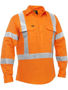 Picture of Bisley X Taped Closed Front Hi Vis Cool Lightweight Drill Shirt BSC6166XT