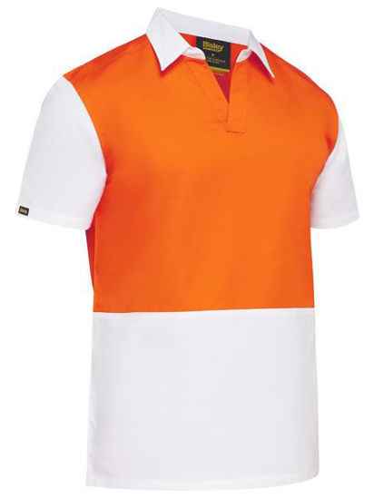 Picture of Bisley Two Tone Hi Vis V-Neck Shirt BS1405